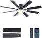 60Inch Ceiling Fan with Lights and Remotes, Large Low Profile Flush Mount Ceiling Fans,Dc Reversible Motor, 3CCT Dimmable,Noiseless,Dual Finish, Black 6 Speeds Ceiling Fan for Indoor/Outdoor