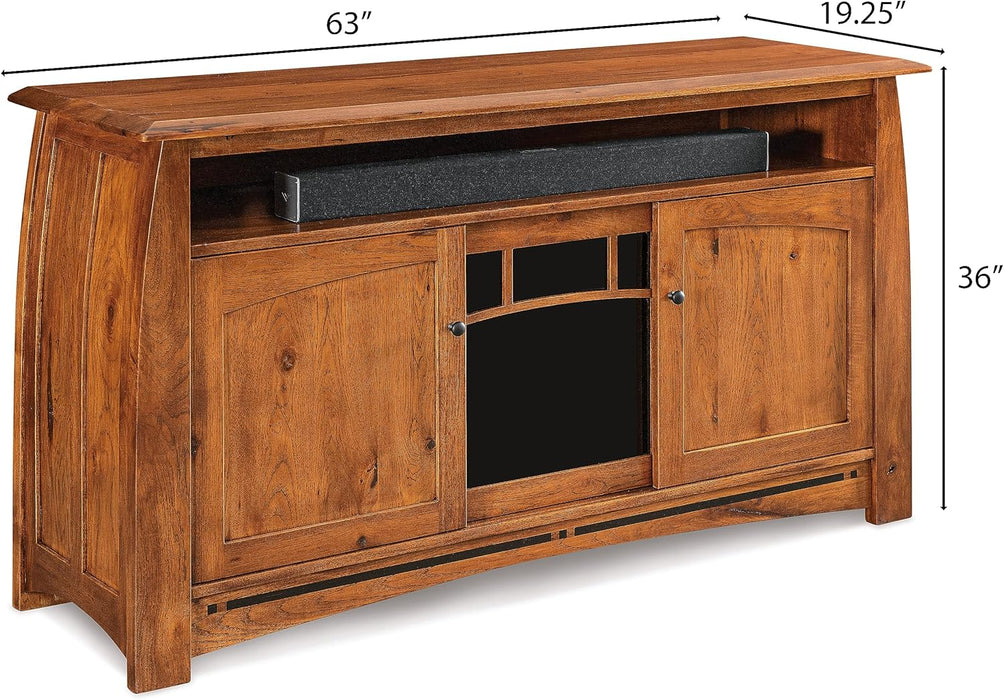Timber Trail TV Stand, Amish Crafted in the USA- Solid Rustic Hickory (Golden Harvest Stain)