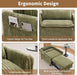 Corduroy Convertible Sofa Bed With ForestGreen Fabric