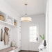 20Inches White Drum Chandelier Large Pendant Lights for Dining Room