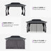 12x14 White Aluminum Frame Hardtop Gazebo Curtains