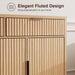 47.2" Modern Fluted Sideboard Buffet Cabinet with Storage, Oak | Coffee Bar Storage Cabinet with Drawer, Fluted Doors & Adjustable Shelf, for Living Room Kitchen Dining Room Entryway Hallway