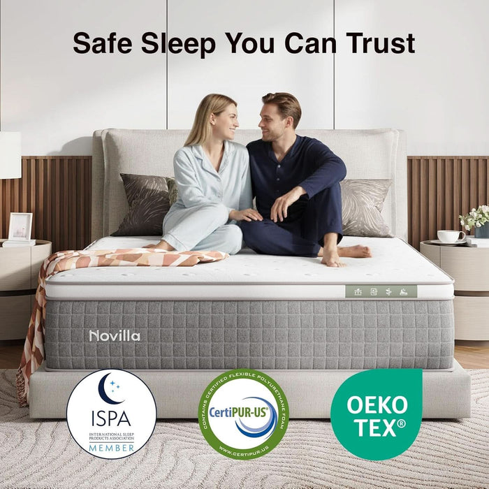 QueenSize Hybrid Mattress Gel Memory Foam CertipurUSCertified
