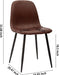 Faux Leather Dining Chairs for Kitchen, Living Room, Set of 4, Dark Brown