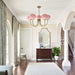 Luxurious Pink Glass 5-Light Pendant Ceiling Light