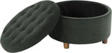 Home Decor | Large Button Tufted Velvet round Storage Ottoman | Ottoman with Storage for Living Room & Bedroom, Loden Green Velvet, 28"