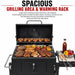 Charcoal Grill Outdoor BBQ Smoker with Height-Adjustable Charcoal Pan Crank Handle, Large Barrel Barbecue Grill with Front Access Door, Foldable Side Table & Removable Ash Tray for Backyard Garden
