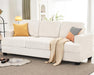 Beige Chenille Sofa with Deep Seats