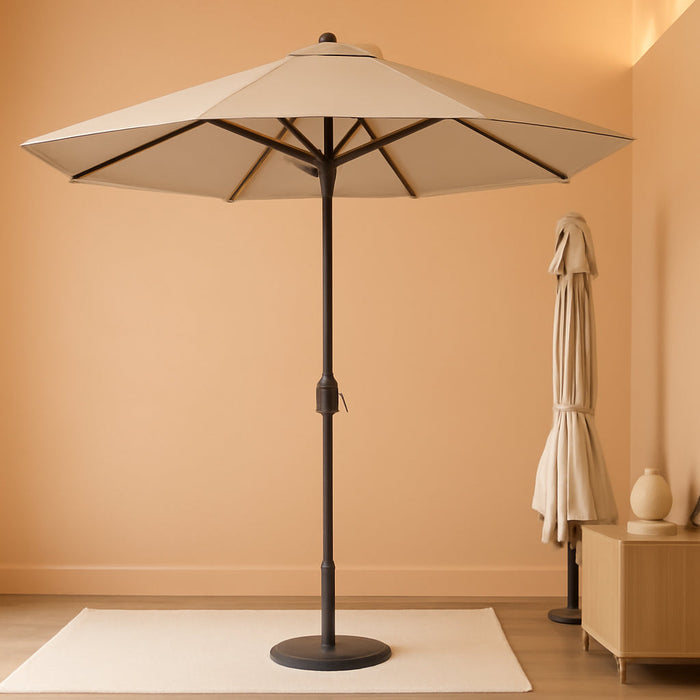 Patiokingdom 10FT Patio Umbrella with Push Button Tilt and Crank, Outdoor Market Umbrella with 8 Fiberglass Ribs, UV Protection Table Umbrella for Pool,Backyard,Garden,Deck