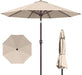 Patiokingdom 10FT Patio Umbrella with Push Button Tilt and Crank, Outdoor Market Umbrella with 8 Fiberglass Ribs, UV Protection Table Umbrella for Pool,Backyard,Garden,Deck