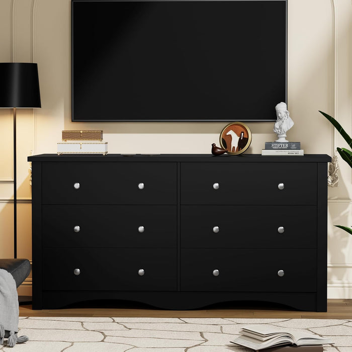 Black 6 Dresser for Bedroom