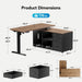 L Shaped Standing Desk, Electric Executive Desk with Drawers, Adjustable Height Stand up Desk, 55″ X 23.6″ One-Whole Piece Desktop, Home Office Computer Desk with 4 Memory Presets, Walnut