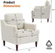 Mid Century Linen Beige Upholstered Accent Armchair