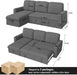 87Inch MultiFunctional Velvet Sleeper Sofa With Storage