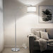 Silver Arc Floor Lamp for Living Room, Modern Standing Lamp with Adjustable Head Tall Pole Lamp with On/Off Pedal Switch over Couch Arched Tall Standing Light for Reading Bedroom 8W LED Bulb Included