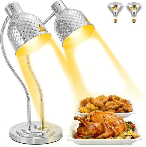 CommercialGrade FoodHeatLamp TwoHead 500W BuffetWarmer