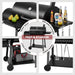 Barrel Charcoal Grill with Offset Smoker, 824 Sq. In. Cooking Area,Frame Tool Hooks, Bottom Shelf, Blow-Molded Wheels, Outdoor Charcoal Grill for Backyard Cooking, Black, CC1831S-SC