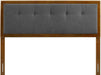 Draper Tufted Queen Fabric and Wood Headboard in Walnut Charcoal