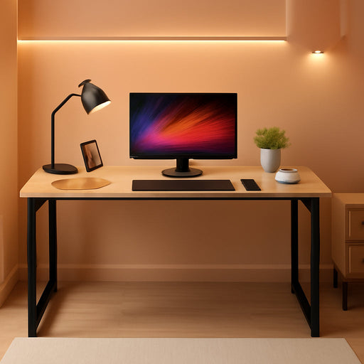 39 Inches Computer Desk, Modern Simple Style Desk for Home Office, Study Student Writing Desk,Nature