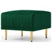 Living Room Ottoman Black Velvet Channel Tufted to Combine with Sectional Sofa or Armchair, Green