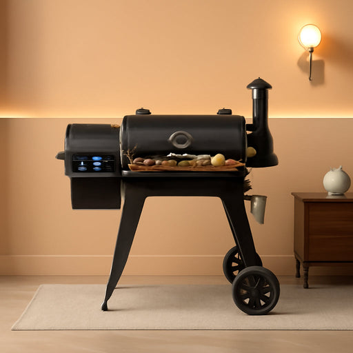 2026 Wood Pellet Grill & Smoker with PID V3.0 Controller, 459 Sq in Cook Area, Meat Probe, Foldable Shelf&Side Shelf, 8 in 1 BBQ Grill Outdoor Auto Temperature Control, Black, 450A