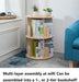 Wooden Rotating Bookshelf 2Tier Floor Display Rack