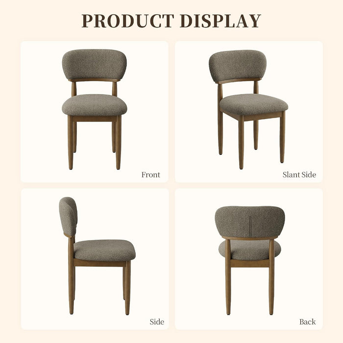 Upholstered Dining Chairs Set of 2, Walnut Dining Chairs, Camel