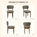 Upholstered Dining Chairs Set of 2, Walnut Dining Chairs, Camel