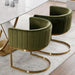 Upholstered Comfy Dining Chairs Set of 2 Kitchen and Dining Room Chairs with Arms Mid Century Modern Dining Chair with Gold Metal Legs for Dining Room Restaurant Cafe Living Room, Velvet Green