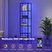 6-Tier Bookshelf, Tall Narrow Bookcase with LED Lights, Book Shelf with Steel Frame, Display Storage Shelf for Living Room, Bedroom, Home Office, Study, Balcony, Black