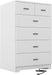 Dresser with Power Outlets Wooden 6 Drawer Dresser with Large Organizer White Tall Storage Organizer with Smooth Metal Rail Modern Chest of Drawers Closet for Bedroom Hallway