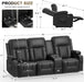 3 Seat Recliner Sofa, Large Reclining Sofa with Storage Console, Manual Reclining Chair with USB Ports, 2 Cell Phone Holder, 3 Seater Loveseat Recliner Couch for Living Room