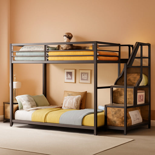 Twin Over Twin StainlessSteel IndustrialStrength Bunk Bed
