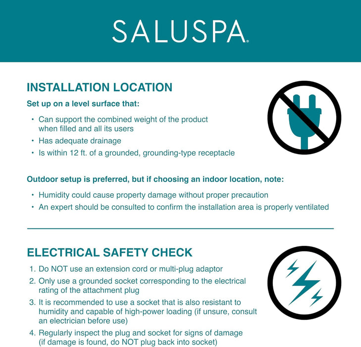 Saluspa Hawaii Energysense Smart Luxe Airjet Inflatable Hot Tub Spa (71" X 71" X 26") | Features LED Lights and App-Control | Fits up to 4-6 Persons