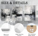 Triptych Abstract Black White Gray Wrapped Canvas Wall Art 16X24 in | Gallery Wrapped Canvas, UV Fade-Resistant Ink, Modern Minimalist, Ready to Hang, Living Room Office Decor, Housewarming Gift