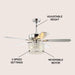 52InchChromeCrystalPrismLEDDrumCeilingFanWithRemoteControl