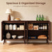 Dark Walnut 94.5In Wide MidCentury Modern Sideboard