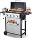 Stainless Steel 4-Burner Propane Gas Grill – 40,000 BTU Output, Porcelain-Enamel Grates, Even Heating System & Easy Grease Management for Backyard Patio BBQ Parties