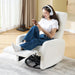 Swivel Rocking Chair, Nursery Glider Recliner Chairs for Adults, Rocker for Living Room Bedroom, Comfy Upholstered Modern Nursing Reclining Single Sofa, Off-White Teddy