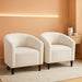 Barrel Chairs, Furry Accent Chairs with Soft Padded Armrest for Living Room Bedroom Waiting Room Office, Set of 2, Ivory
