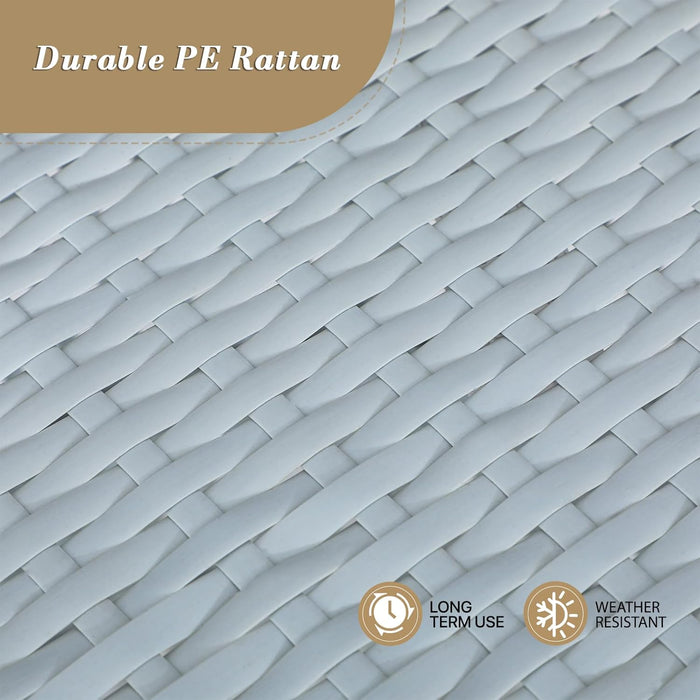 Outdoor Patio Furniture Set Wicker Bistro Set, 3 Piece Conversation Set All-Weather PE Rattan Chairs with Seat Cushions & Glass Table for Porch, Backyard, Black