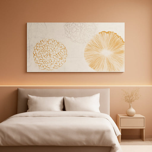 White Wall Artwork Floral Wall Painting Modern Wall Art 24"X48" Large Pictures for Living Room Kitchen Wall Poster Canvas