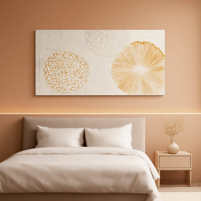 White Wall Artwork Floral Wall Painting Modern Wall Art 24"X48" Large Pictures for Living Room Kitchen Wall Poster Canvas