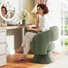 Green Corduroy 360 Degree Swivel Armchair Cushioned