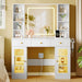 White Deluxe Makeup Vanity Desk Illuminated Mirror