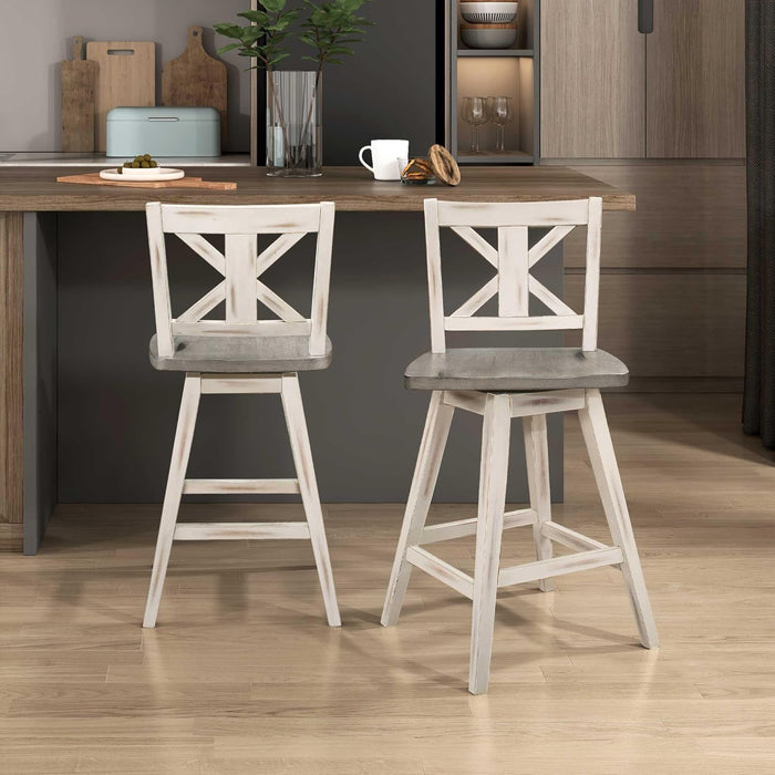 Amsonia Counter Height Swivel Barstool (Set of 2), White