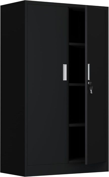 Locking Black 53Inch Industrial Metal Storage Cabinet
