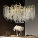 23Inch Gold CrystalBeadChandelier 8Light Ceiling Fixture