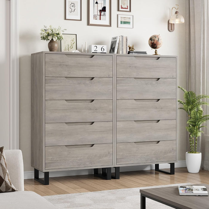 5 Dresser for Bedroom, 50.5" Vertical Dresser Drawer with Storage