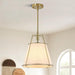 Brushed Gold Pendant Lights Kitchen Island, Drum Fabric Chandelier